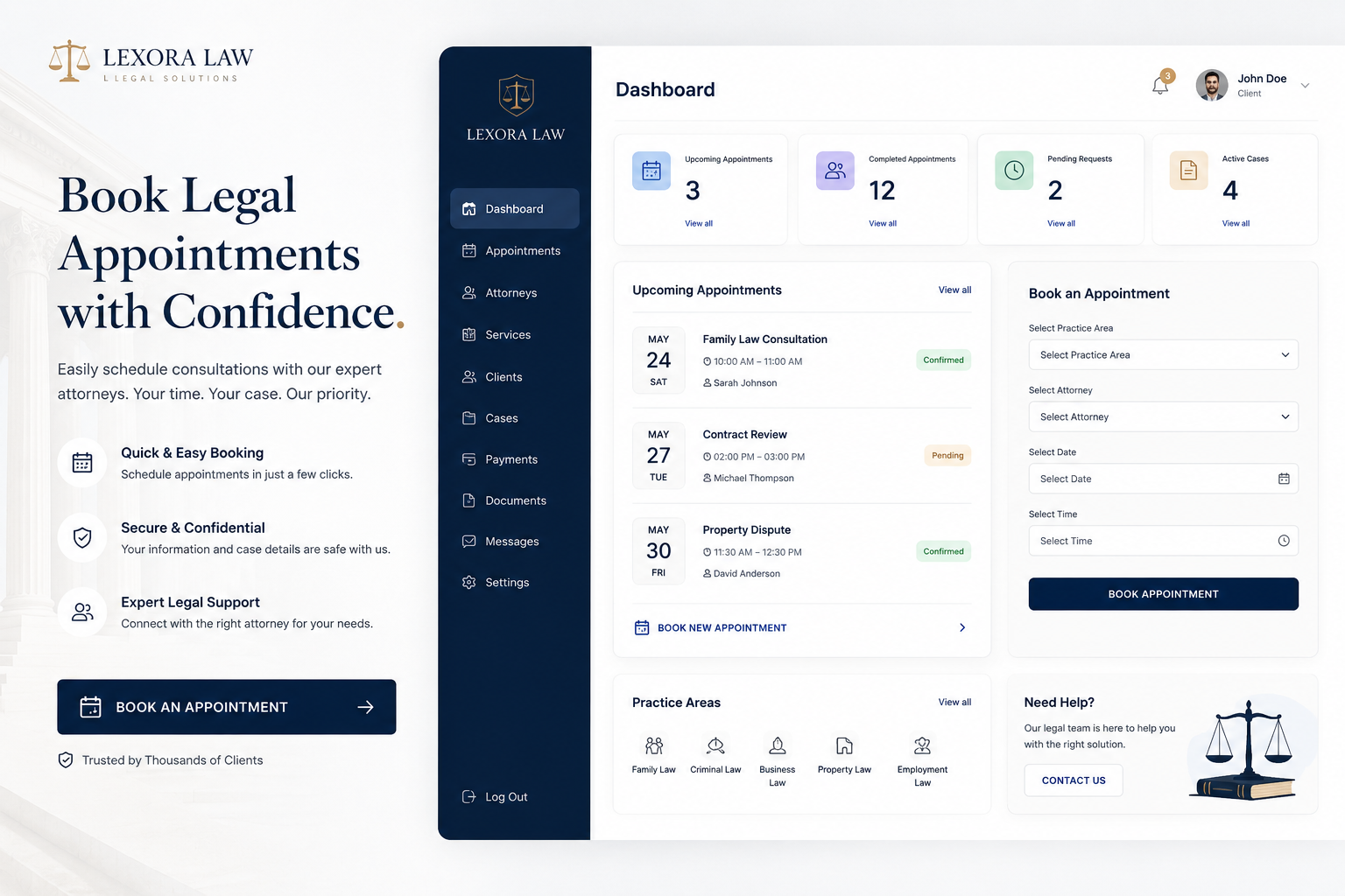 Appointment Booking for the lawfirm