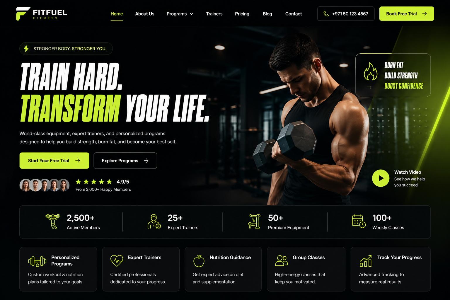 website development for the fitness sector by eogrow solutions