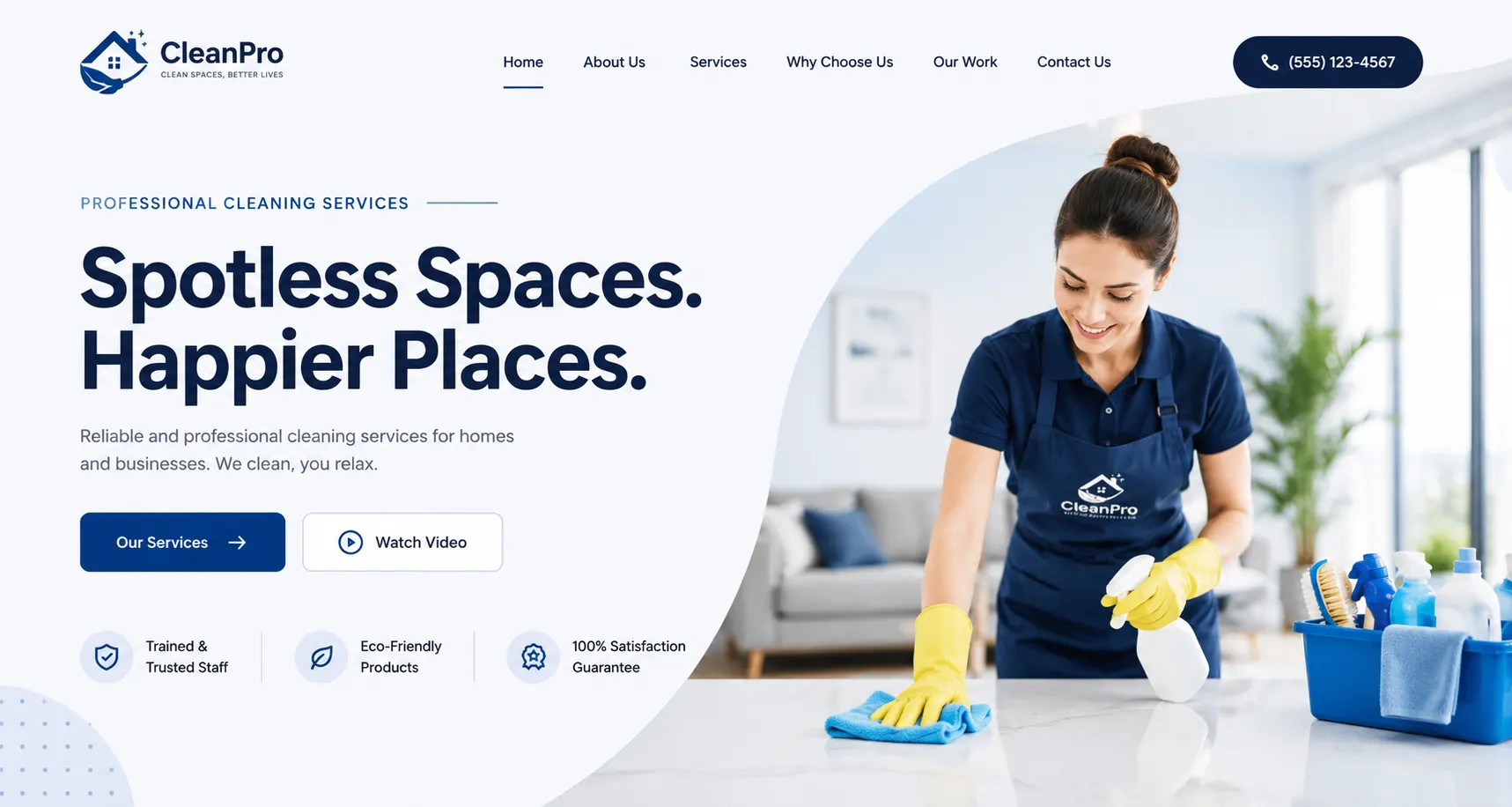website development for the cleaning services uk 