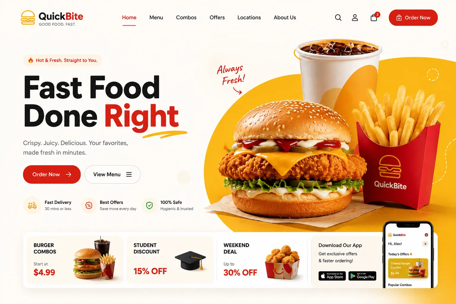 website development for fast food in uk