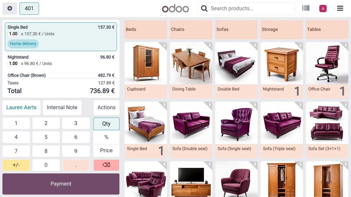Pont of sale for the furniture store by exogrow solutions