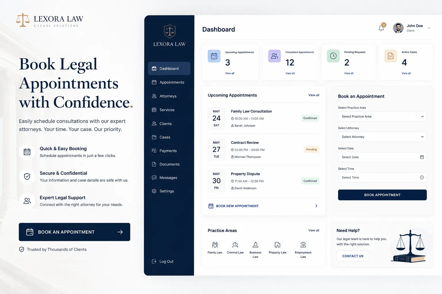 Appointment Booking for the lawfirm