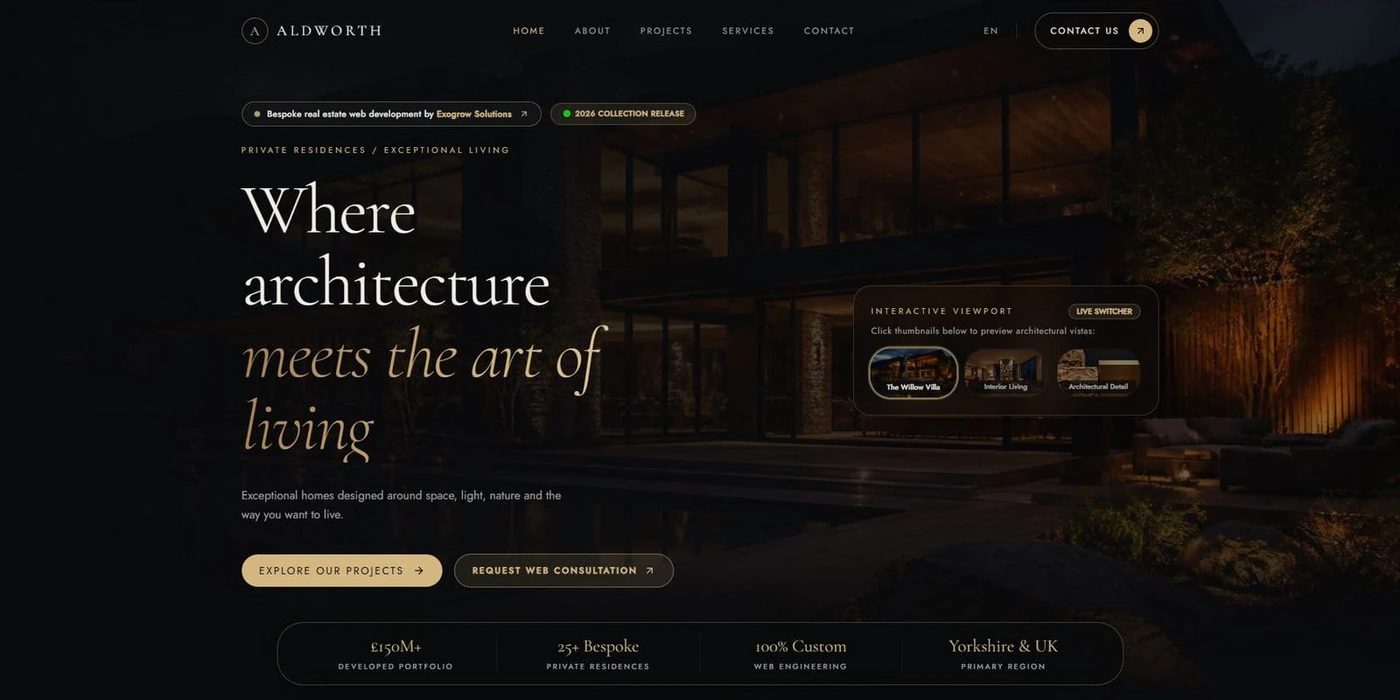 Aldworth luxury real estate website