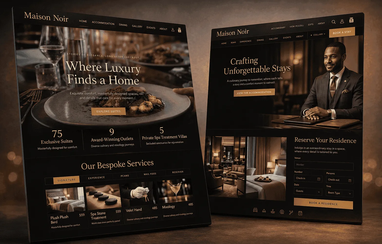 Hospitality Industry Desktop and Mobile Mockup