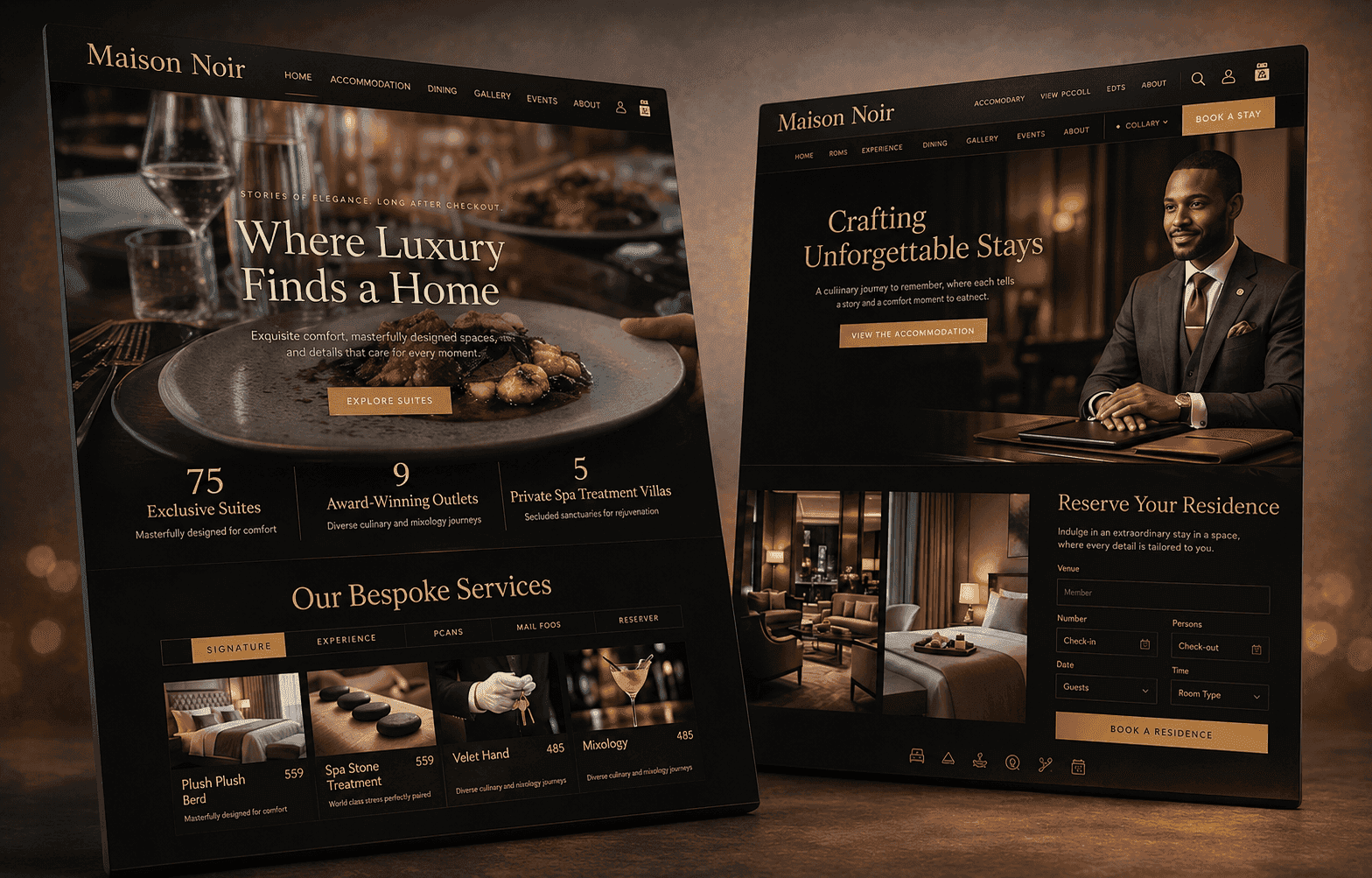 Hospitality Industry Desktop and Mobile Mockup