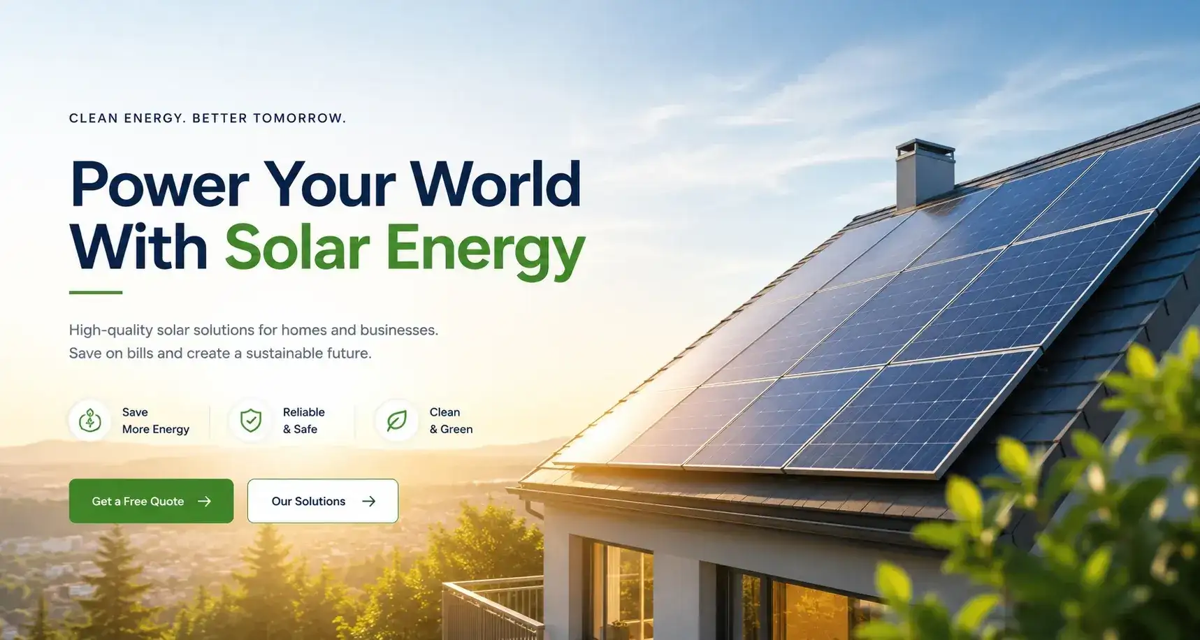 EcoSolar company website interface