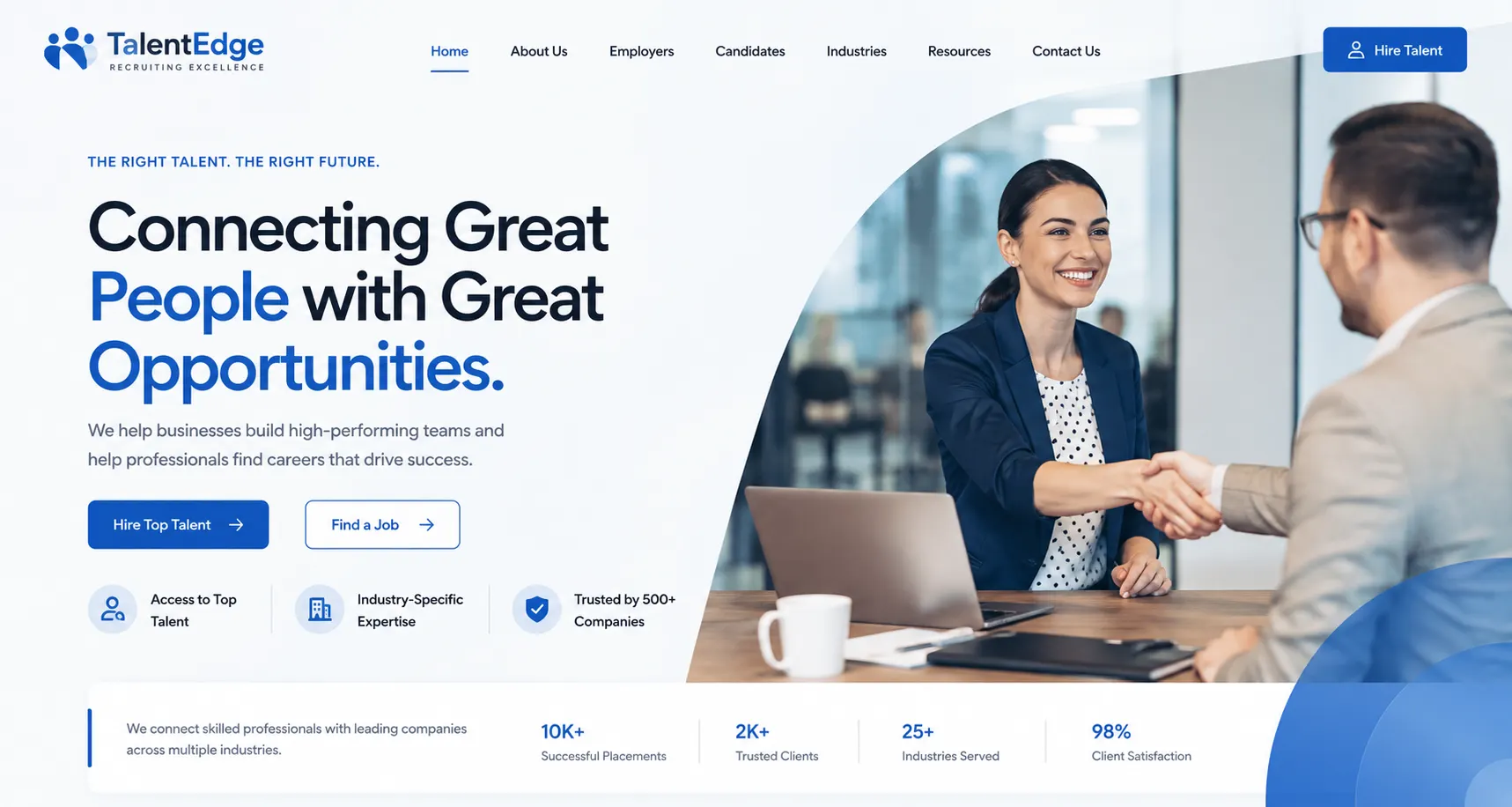 wEBSITE DEVELOPMENT FOR THE RECURITMENT COMPANIES UK 