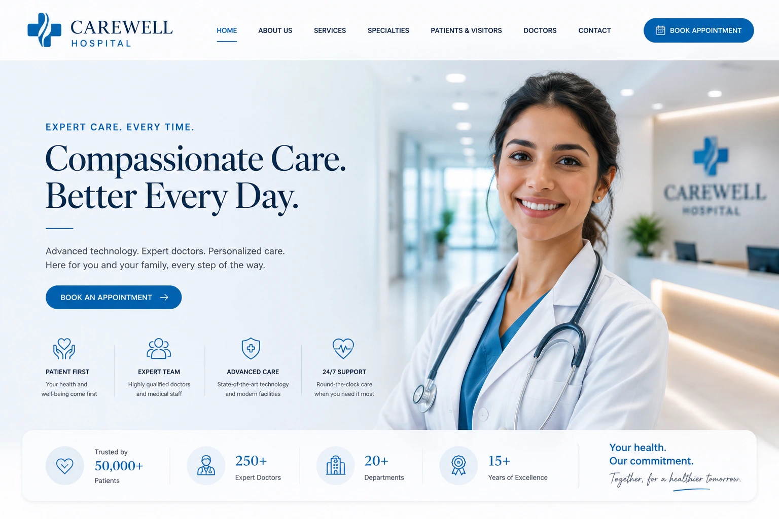 website development for the Hospitals