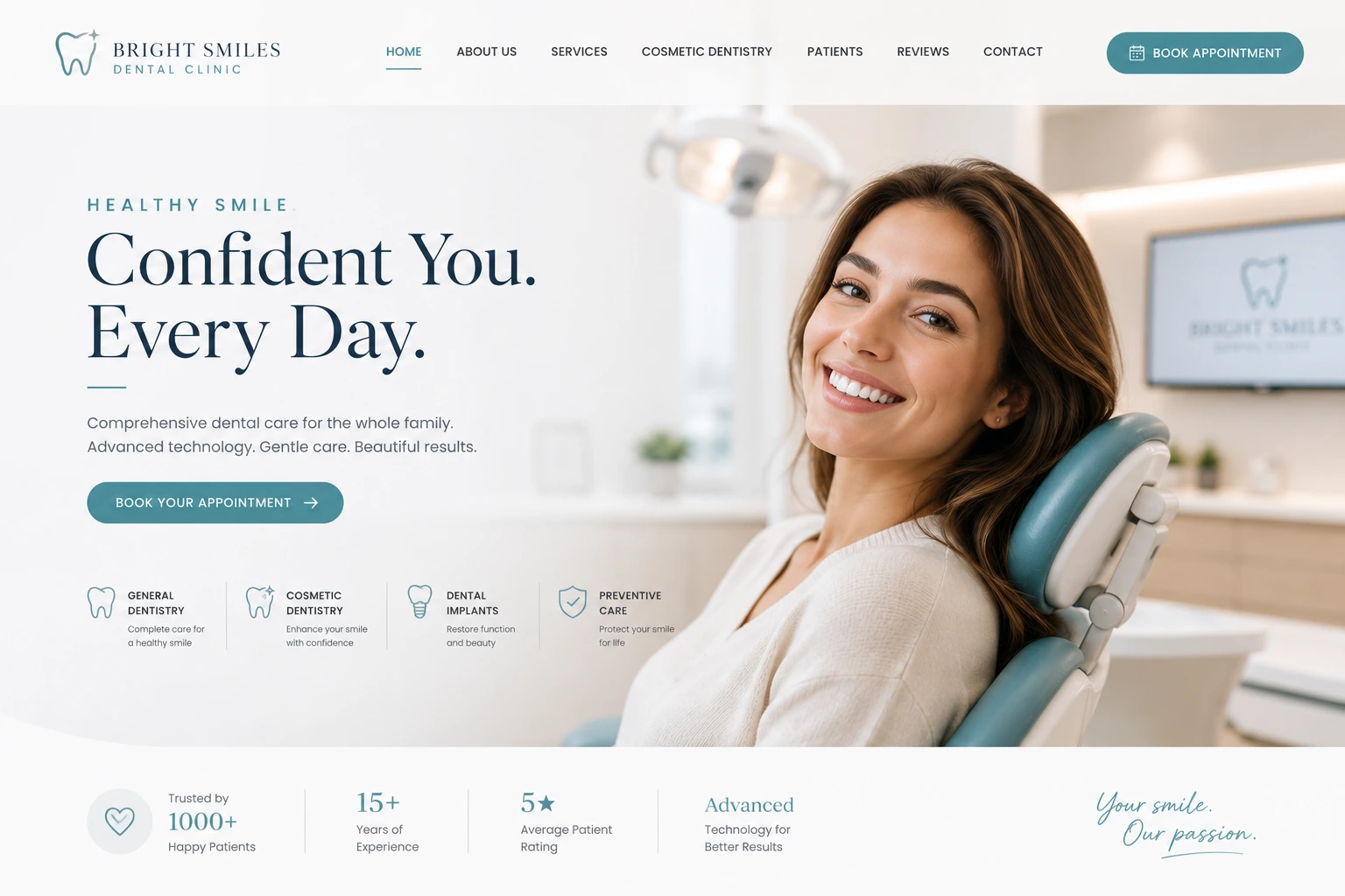 Healthcare clinic website design built for patient acquisition with trust signals and appointment booking
