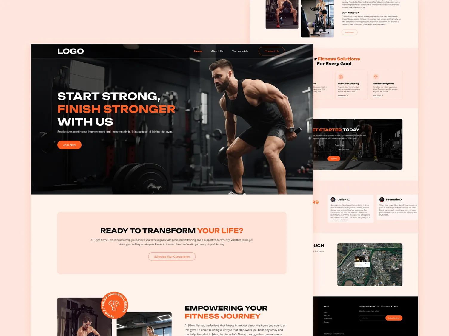 TitanForge Gym website design for UK, Europe, and USA fitness brands