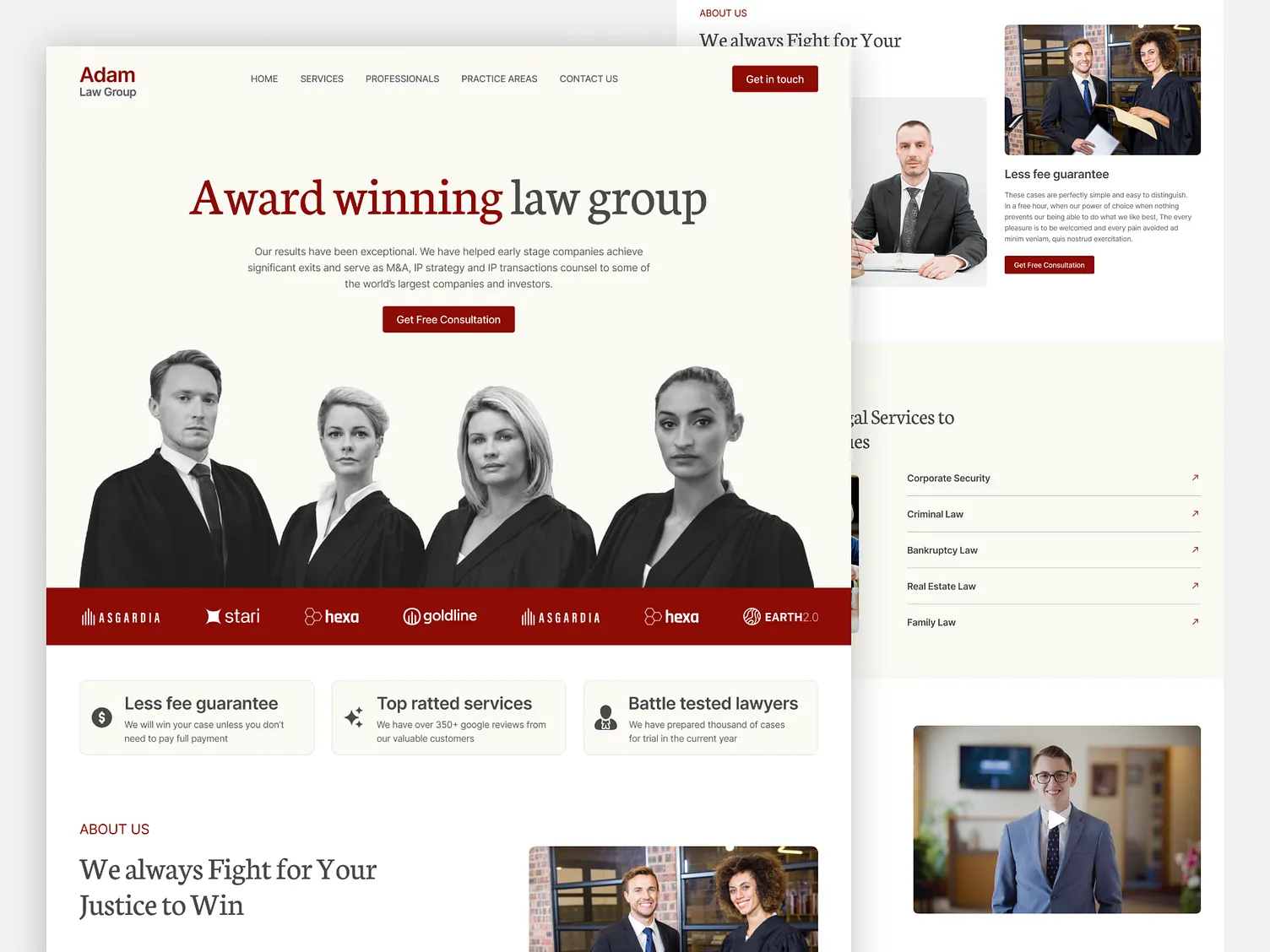 Vanguard Legal website for UK, Europe, and USA legal teams
